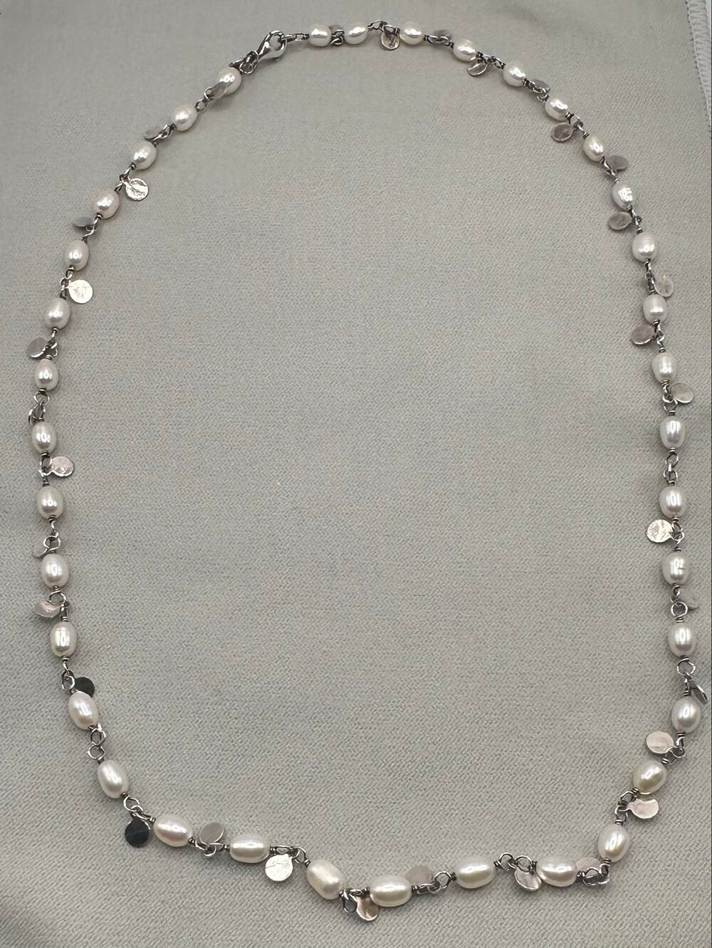 Silpada N2723 Wisdom Necklace Sterling Silver 925 Freshwater Pearls Disc Accents